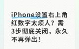 iPhone设置右上角红数字太烦人？需3步彻底关闭，永久不再弹出！