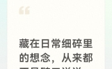 藏在日常细碎里的想念，从来都不是随口说说