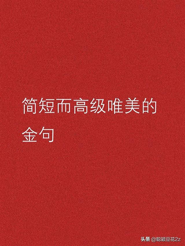 ❗简短而高级唯美的句子