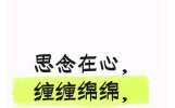 思念在心，缠缠绵绵，爱到深处，覆水难收