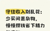 守住收入别乱花：少买闲置杂物，慢慢攒钱省下精力与底气