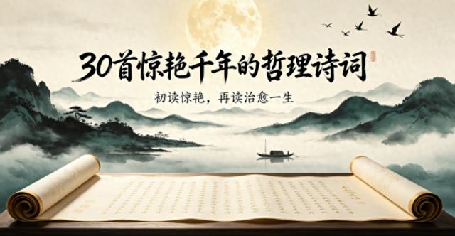 30首惊艳千年的哲理诗词：初读惊艳，再读治愈一生，读懂便是通透