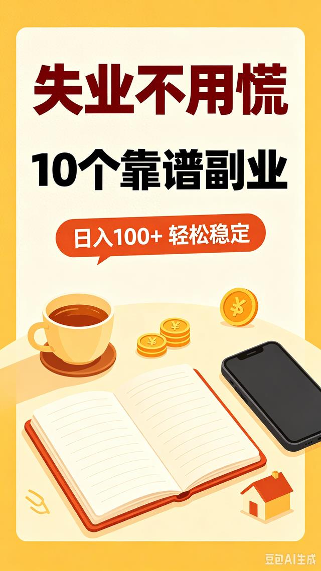 失业不要慌，死磕这10副业，一天挣100+元，比上班轻松!