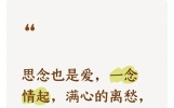 思念也是爱，一念情起，满心的离愁，让人食之无味，夜不成寐