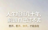 人活着最大的通透：好好活着，善待自己，其余都是浮云